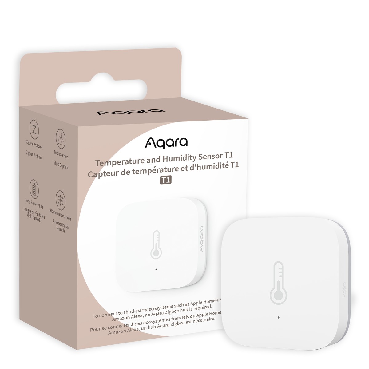 Aqara Temperature & Humidity Sensor T1 | Czujnik temperatury i wilgotności | Biały, TH-S02D