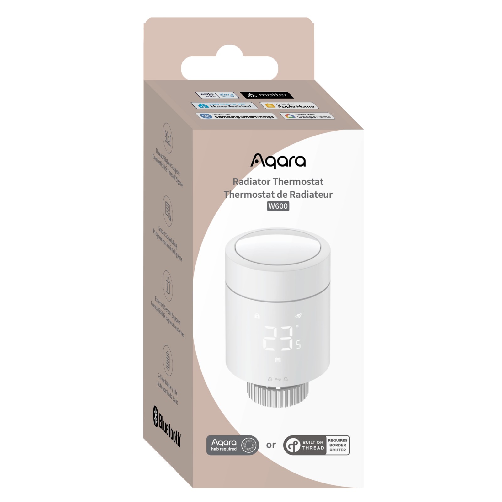 Aqara Radiator Thermostat W600 (Offline) | Termostat | Głowica termostatyczna, Zigbee, Thread, Bluetooth