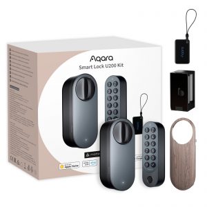 Aqara Smart Lock U200 Kit Czarny | Inteligentny zamek do drzwi | HomeKit, Thread, Bluetooth 5.1, NFC