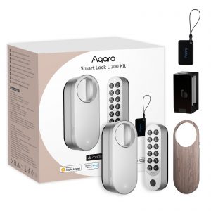 Aqara Smart Lock U200 Kit Srebrny | Inteligentny zamek do drzwi | HomeKit, Thread, Bluetooth 5.1, NFC