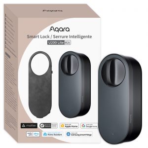 Aqara Smart Lock U200 Lite Czarny | Inteligentny zamek do drzwi | HomeKit, Thread, Bluetooth 5.1, NFC