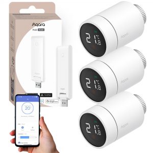 Aqara Smart Heating Set 3 | Zestaw Termostat + Centralka | 3x SRTS-A01 + 1x HM-G02D